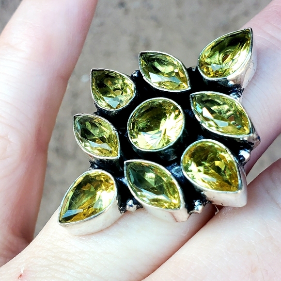 New Citrine 925 Silver Statement Ring. - Picture 6 of 8